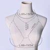 Shiny Zircon Tassel Sexy Beach Wedding Accessories Women Bra Crossover Bikini Inner Cutout Body Chain Thin Chest Chain For Girls