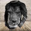 Camiseta de Manga Larga Retro para Hombre Camisa con Estampado de Animales Ropa con Patrón de Animales Ropa Urbana Top de Manga Talla Grande para Hombre XS-5XL
