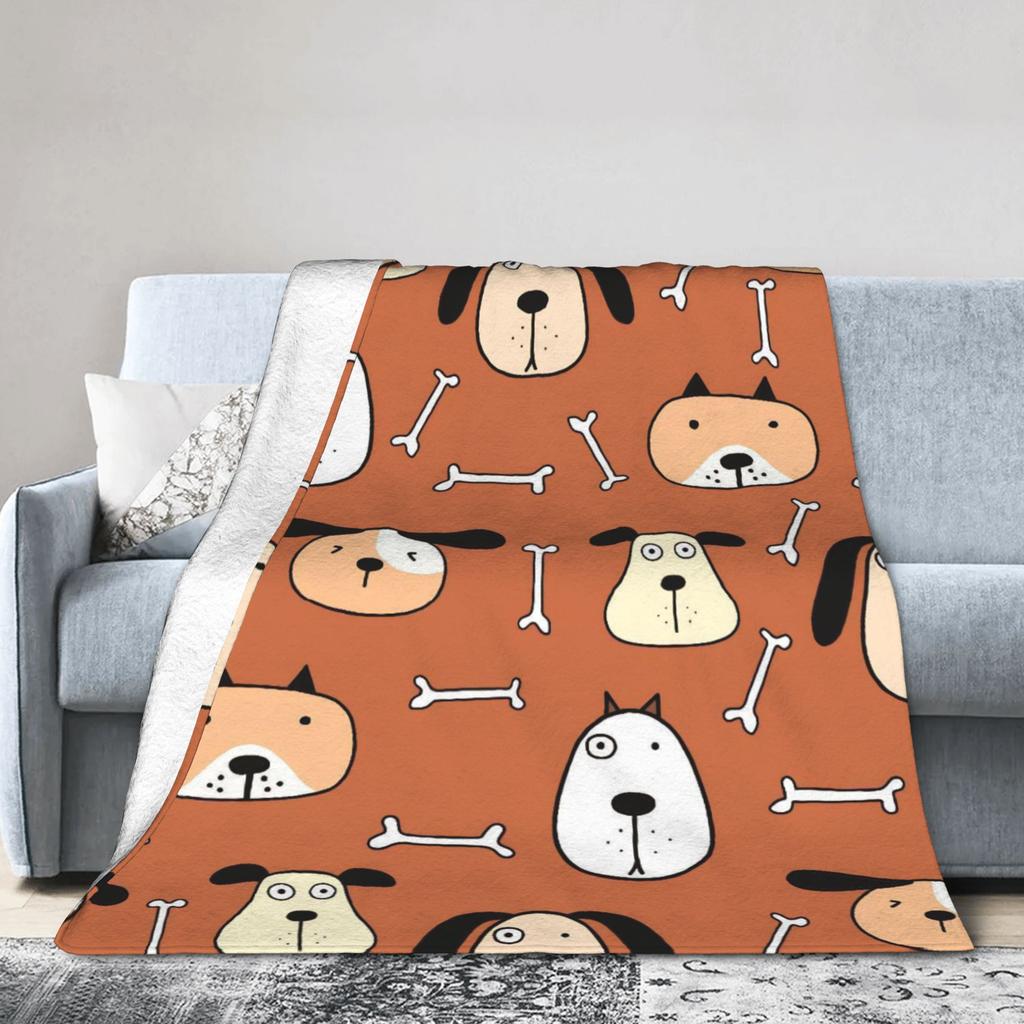 Retro Vintage Art Cute Dogs Plush Blanket Children Flannel Throw Blanket For Soft Custom DIY Quality Bedspread Birthday Gift