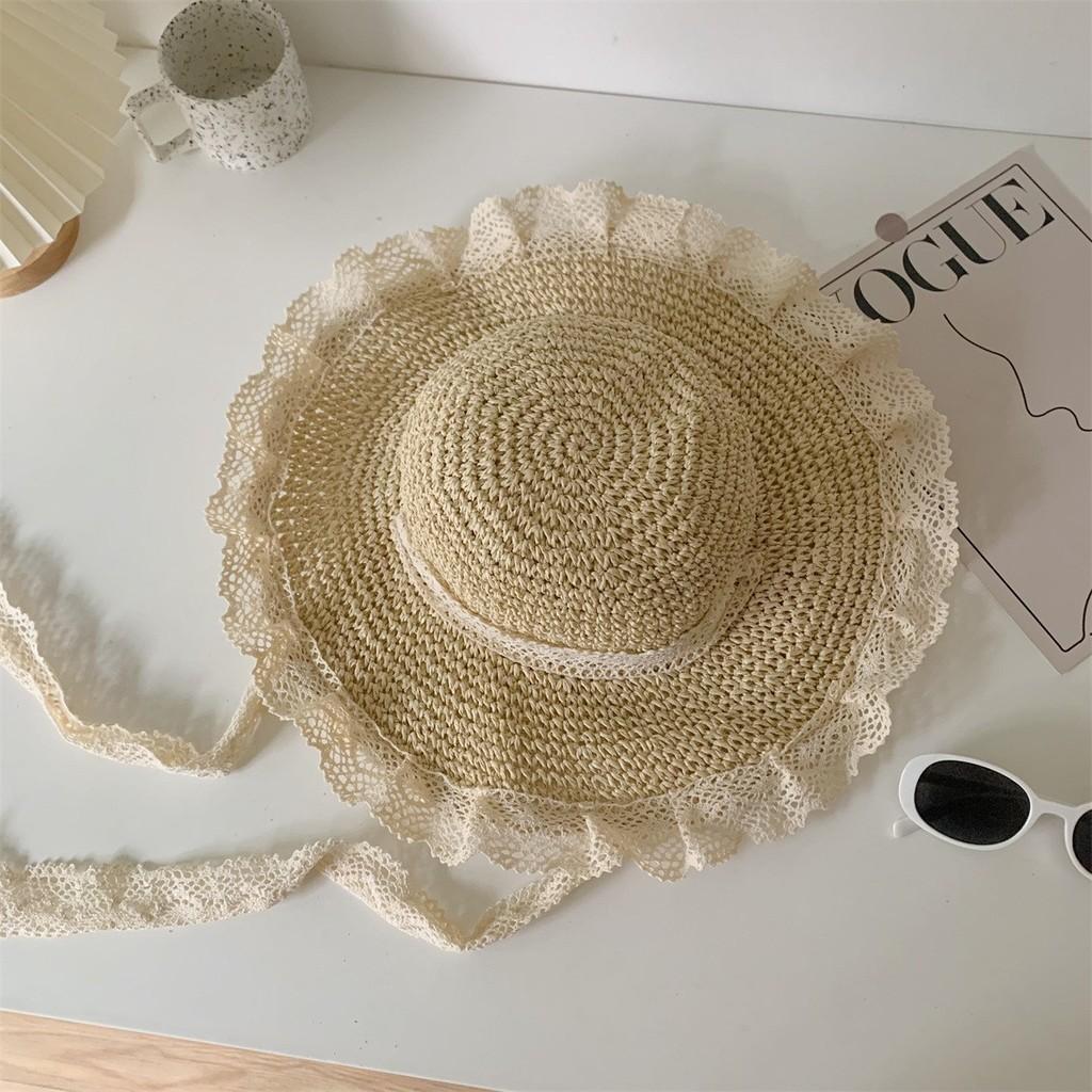 

Summer Straw Hat Women Wide Brim Breathable Sun Protection Outdoor Beach Hat Style 27