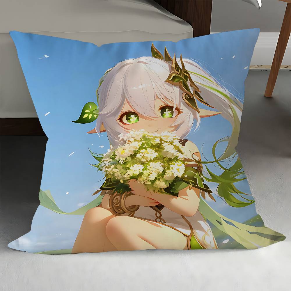 Anime Nahida Dekorative Zimmerästhetik Kissenbezug Heimdekoration Schlafzimmer Sofa Bett Couch Kissenbezug 45x45
