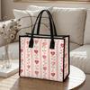 Romantic Heart Pattern Casual Daily Tote Bag Lightweight Portable Ladies Shoulder Handbag