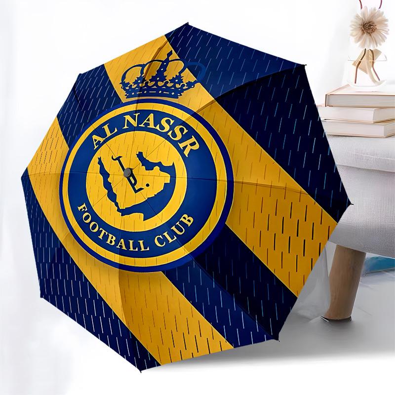 Al Nassr, Football Club Automatic Opening and Closing, 8 rib Structure Portable Umbrella, Suitable for Men and Women in All Seasons  Perfect