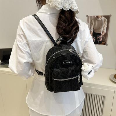 Estudiantes van a clase, salen, mochila versátil, color liso primavera y verano, mochila simple y ligera, mujeres
