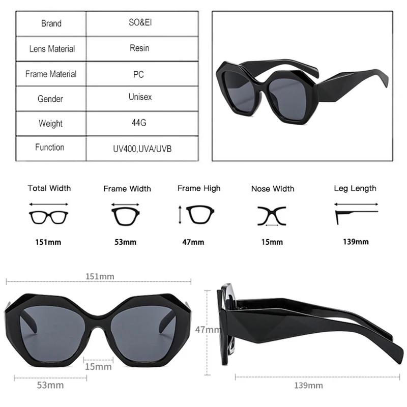 Retro Oversized Irregular Polygon Women Sunglasses Fashion Jelly Color Eyewear Shades Uv400 Men Gradient Sun Glasses