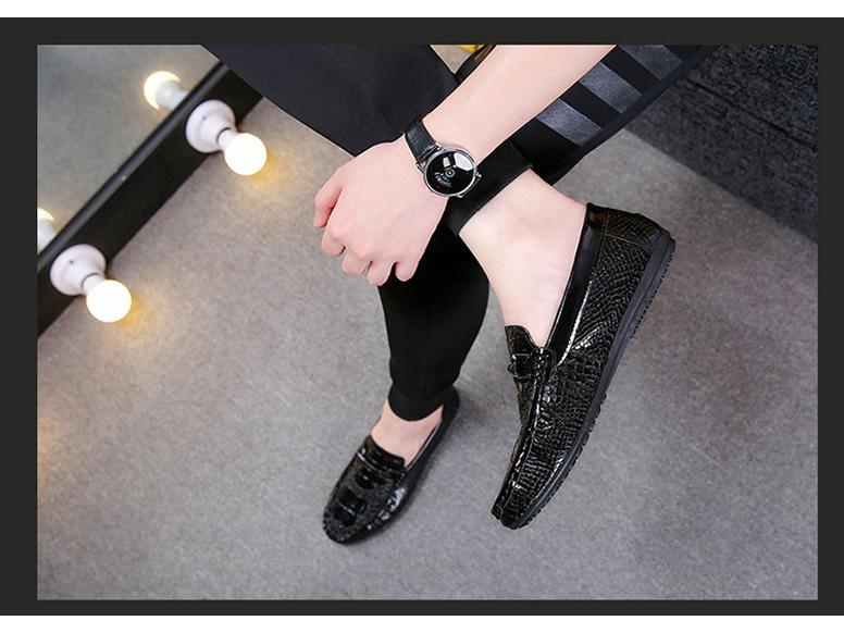 Men's Crocodile Pattern Moccasins - Trendy Korean Casual & British Driving Shoes
