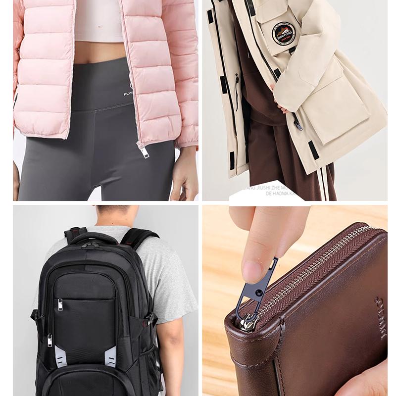 4pcs Removable Zip Puller, Jeans Backpack Jacket Clothes Shoes Boots Replacement Zip Accessories, Sewing Tools