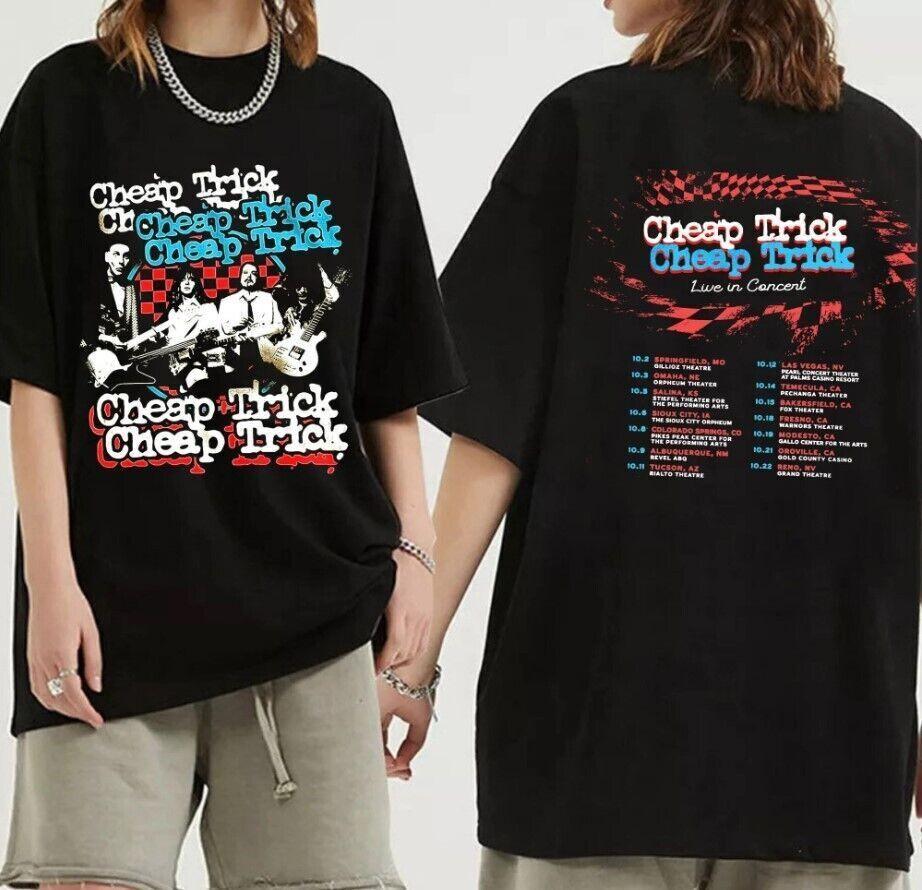 

New Cheap Trick Band Concert Tour T-Shirt 2 Sided Basic Black Unisex All Sizes 3XL