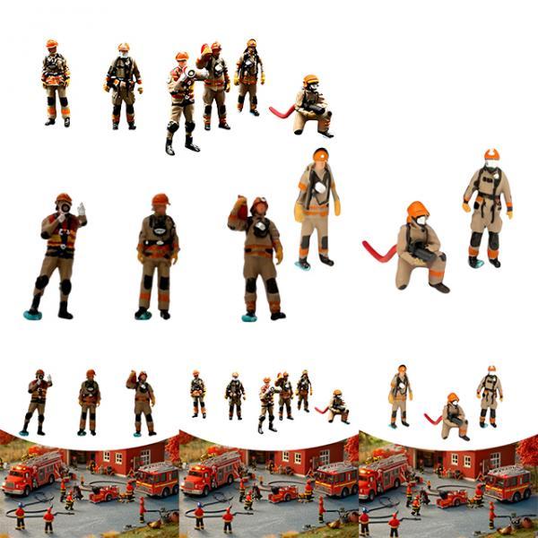 Miniature 1:64 Firefighter Figures Realistic Collection Mini Diorama Action Figures for Diorama Miniature Scene Decoration