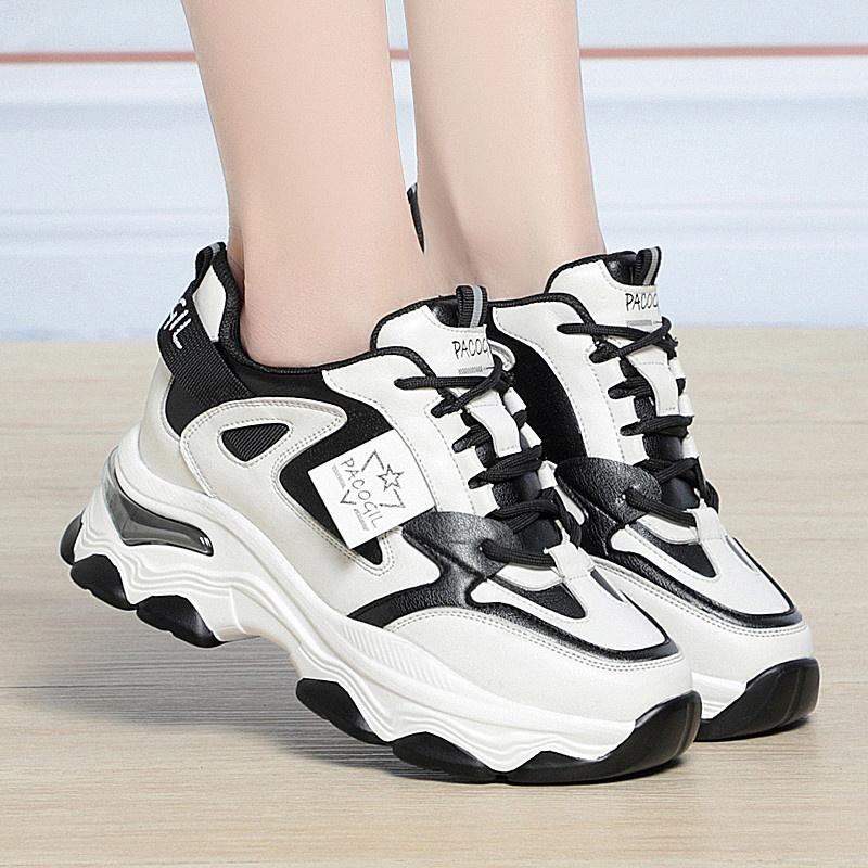 Fashion Spring Height Increasing Round Toe Versatile Women Platform Causal Shoes Fashion Breathable Sport Designer Sneaker