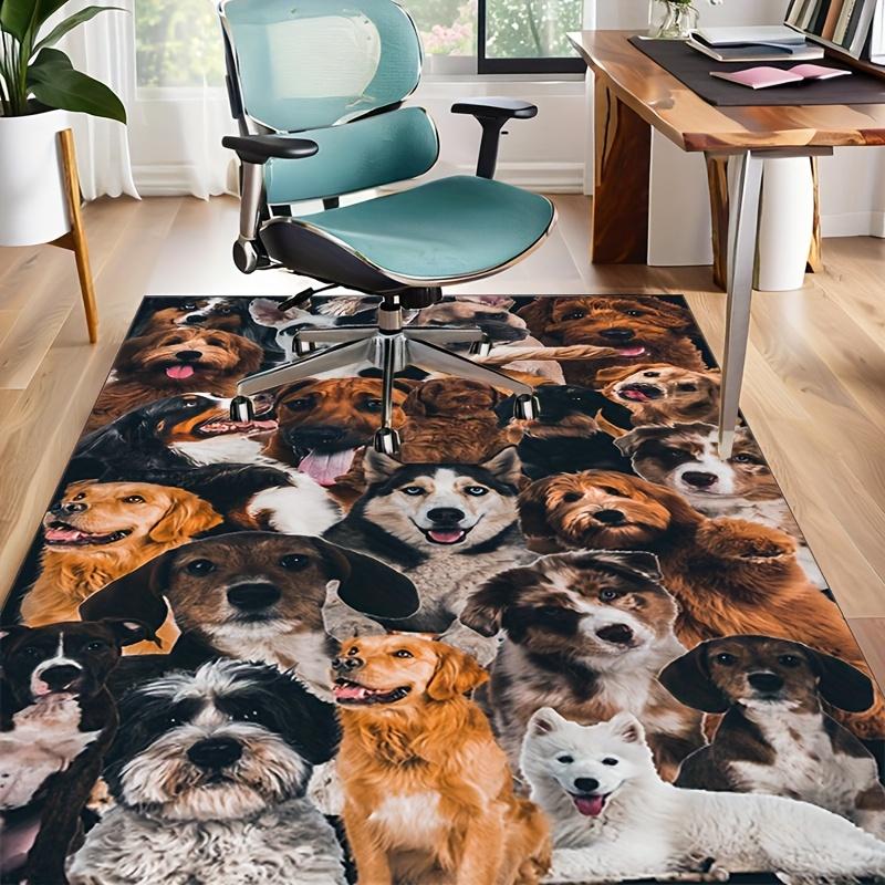 Adorable Dog Faces Rug for Pet Lovers | Unique Floor Decor | Fun Animal-Themed Area Rugs for Kids Rooms Skid resistant carpet