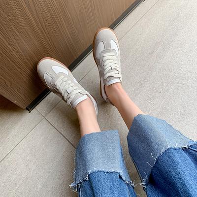 Neue Frühling kleine weiße Schuhe Damen flachbodig Retro lässige Sportschuhe Streetstyle Schnürschuhe Einzelne Schuhe
