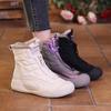 Winter New Cotton Boots Women's Velvet Thickened Leather Cotton Shoes Thick-soled Warm Short Boots Women's Snow Boots Women