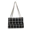 Plaid Large-capacity Fashionable and Simple 2025 Autumn and Winter New Chain Shoulder Crossbody Small Square Bag