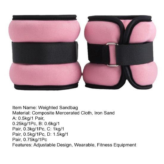 1 paio di sacchi di sabbia portanti regolabili e indossabili, con pesi, per uomini e donne, per danza, corsa, allenamento, caviglia, polso, braccialetto