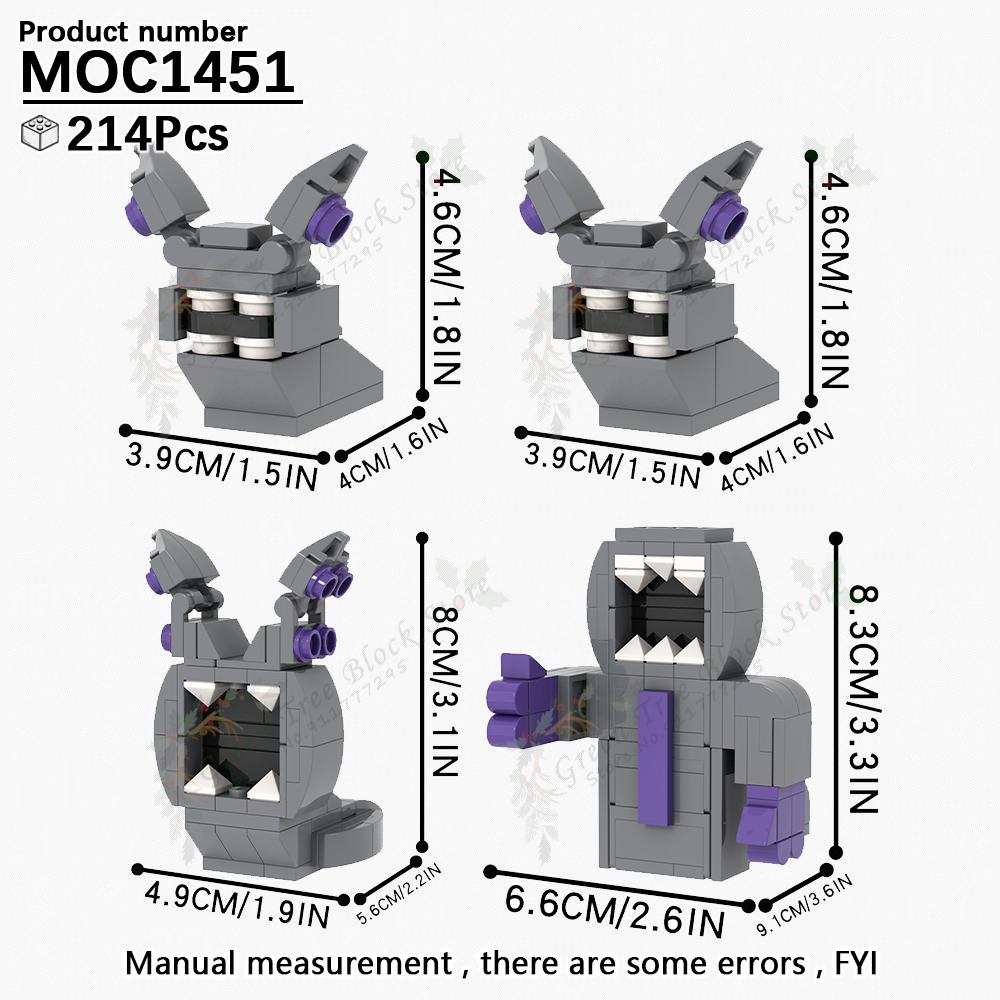 Horror Game Series Pianosaurus Yarnaby Cat Backrooms MOC Creative Banban Monster Building Block Model DIY Bricks Kids Gifts Toys