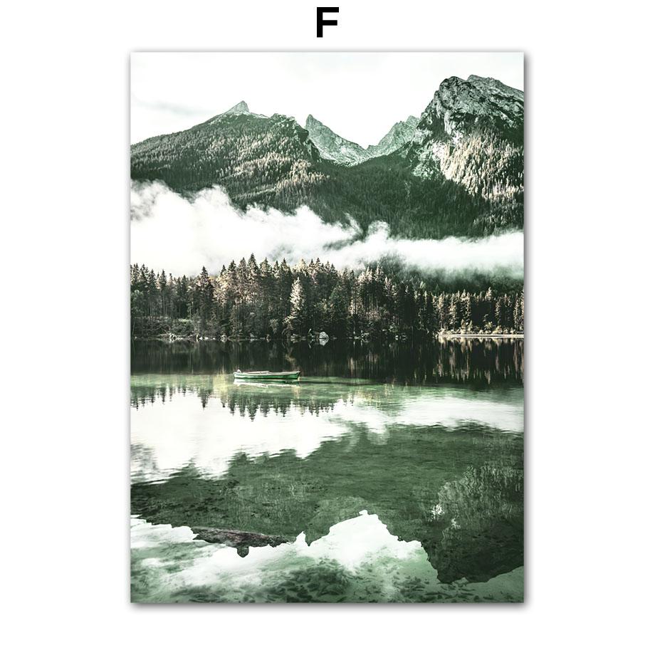 Sommer Grün See Wald Hügel Blume Abstrakte Nordic Poster Und Drucke Wand Kunst Leinwand Malerei Dekor Bilder Wohnzimmer