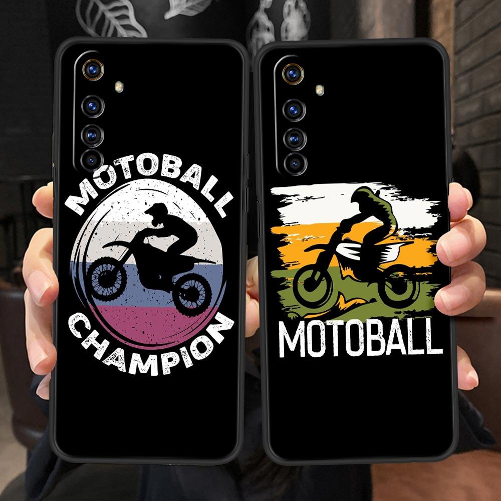 Moto Cross Motorcycle Sports Phone Case For Realme 10 9 8 5G 7 6 GT2 Pro Plus 9i 8i C21 C11 C25 C35 GT Neo 2 3 3T Black Cover