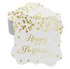 Inkdotpot Real Gold Foil Bracket Shape Paper Hang Tags Happy Birthday Favor Tags Pack Of