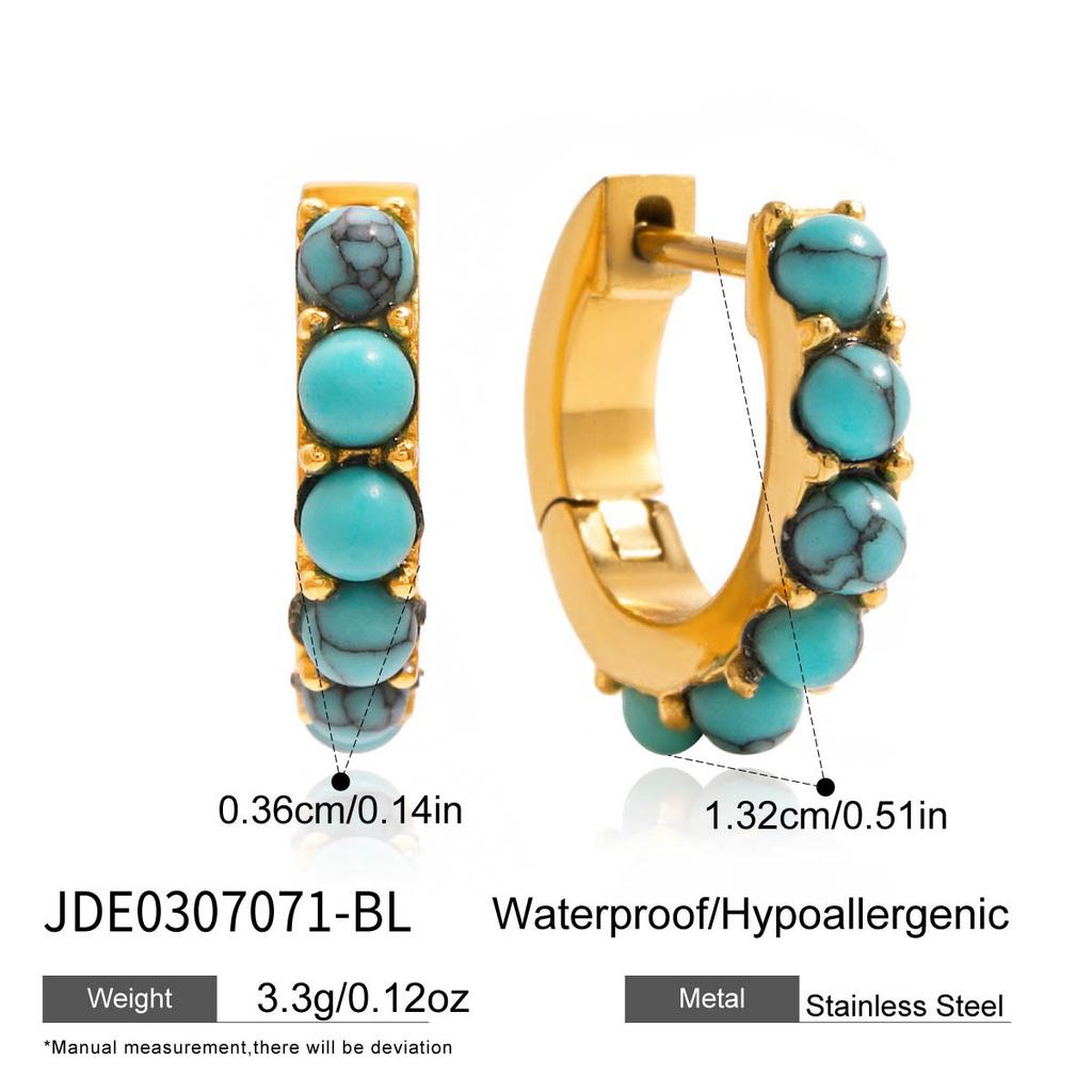 Titanstahl Imitation Perlen Ohrringe, Ohrringe, Türkis Ohrringe, Edelstahl verblasst nicht