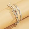 U-Shaped Bangle Bracelets for Women Punk Metal Snake Bone Shape Bracelet Trendy Zircon Hoop Link Charm Jewelry