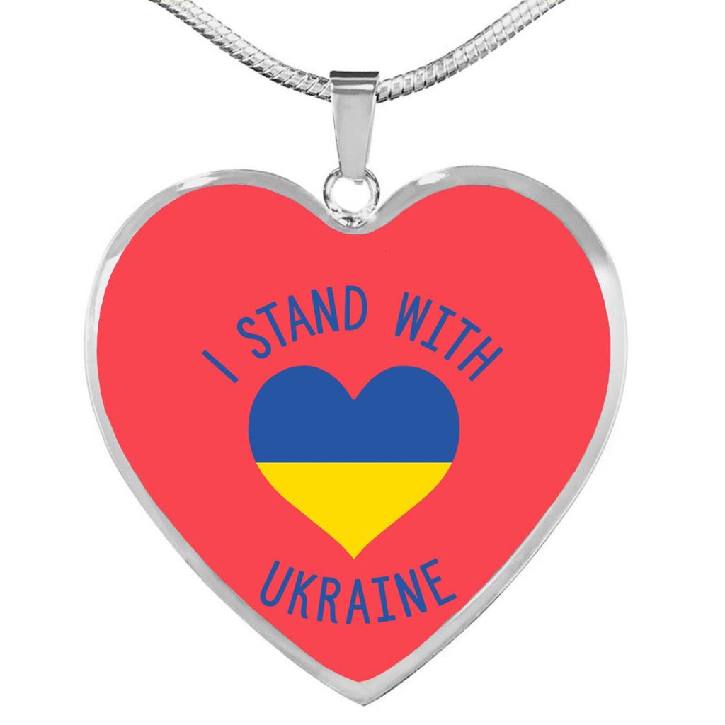 Halsketten mit Herzanhänger mit ukrainischer Flagge – Just for Special You – Halskette mit Herzanhänger, Luxus-Halskette