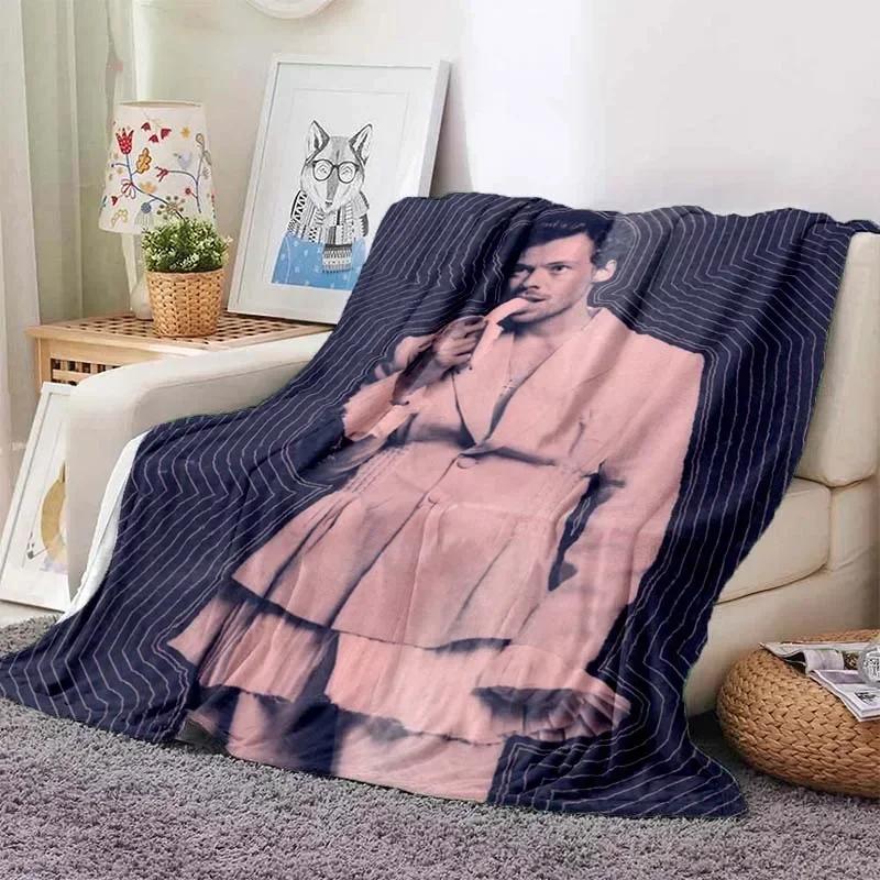 Harrystyles Flanell Mjuk Filt Varm Retro Filtar för Sängar Sovrum Vardagsrum Sofffilt Resa Picknickfilt