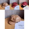 Pu Leather Octagonal Hat For Women With Sun Protection Chic Winter Fashion Accessory