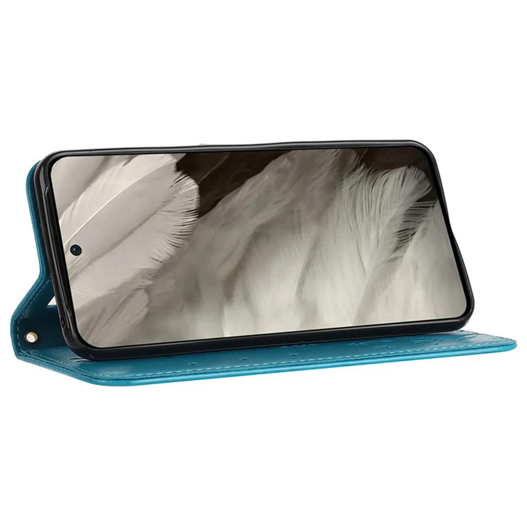 For Google Pixel 9 Pro/Pixel 9 Case Leather Butterfly Floral Design Flip Wallet Phone Cover