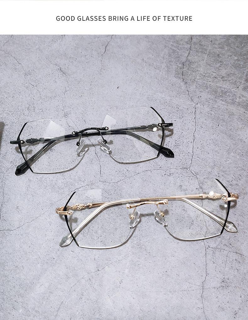 Girls Eyeglasses Anti-blue Light Glasses Fashionable Business StyleHalf Spectacle Frame Frame Glasses for Ladies -10 To -50 -1.0 -5.0