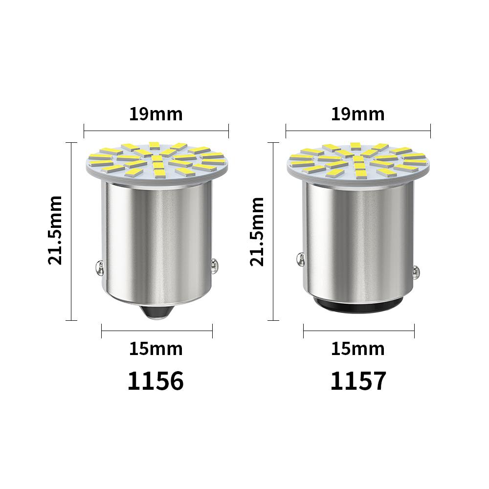 10pcs 12V/24V LED Bulb 1156 BA15S R5W R10W 1157 BAY15D 3014 22 SMD For Truck Turn Signal Lights Daytime Running Lamp 6000K White Dome Lights 6