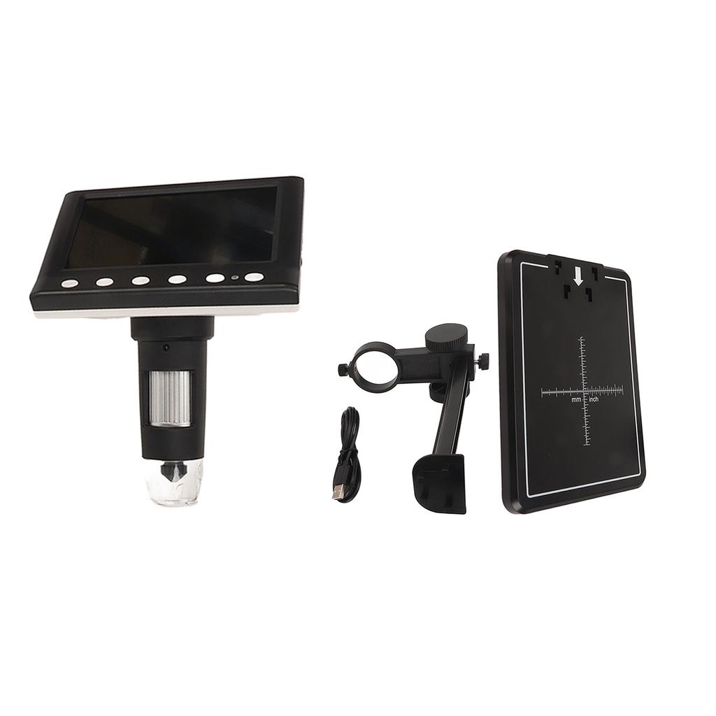 LCD Digital Microscope 4.3 Inch 1000x Rechargeable Video Camera Microscope with 8 LED Light for