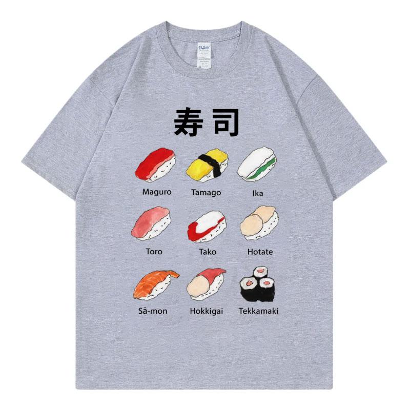 Japanese Sushi Graphic T Shirts Unisex Unisex High Quality Fashion Oversized Tshirt Summer Casual 100cotton Short Sleeve Tshirts