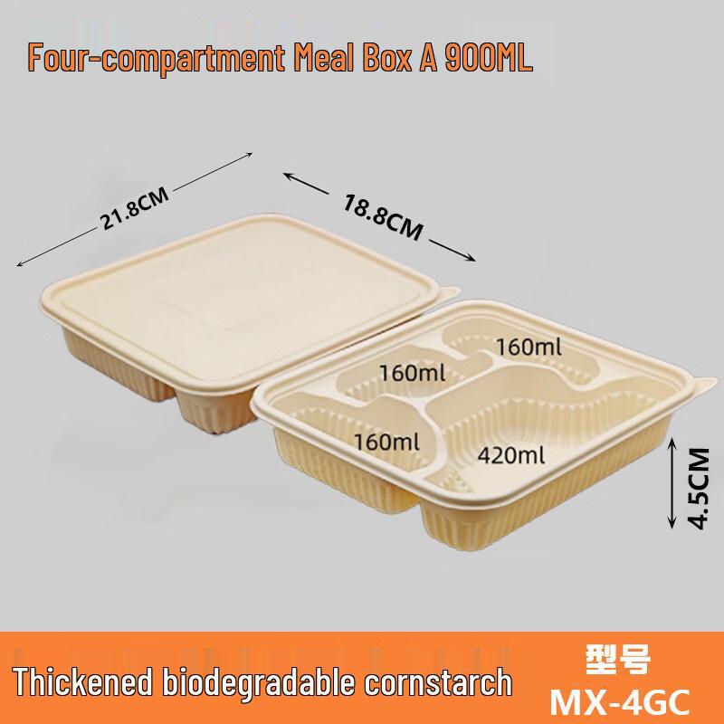 OEING Disposable Corn Starch-Based Multi-Compartment Meal Prep Containers
