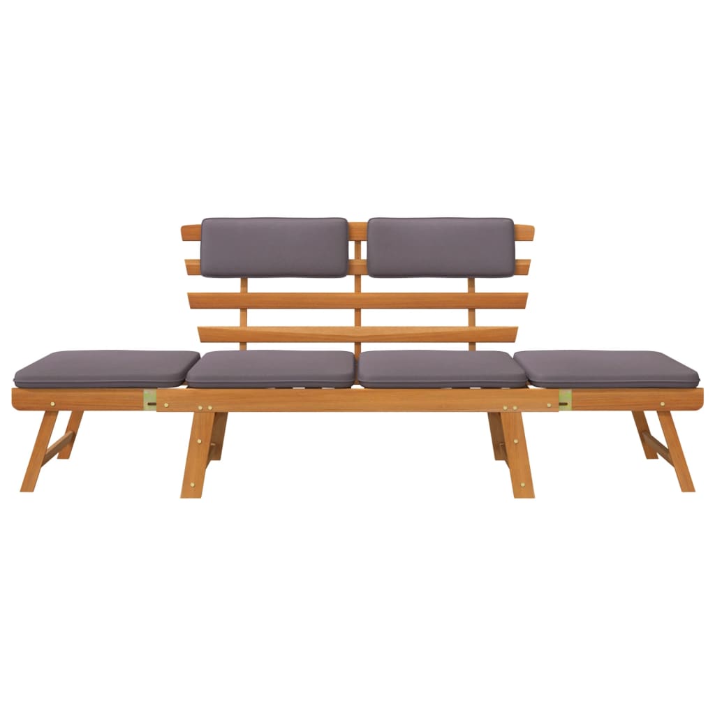 Patio Chairs 2 In 1 Garden Daybed With Cushion 190 Cm Solid Acacia Wood