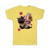 Gift T-Shirt : Silky Terrier Yorkshire Pets Fashion Dogs Animals Puppies Flowers