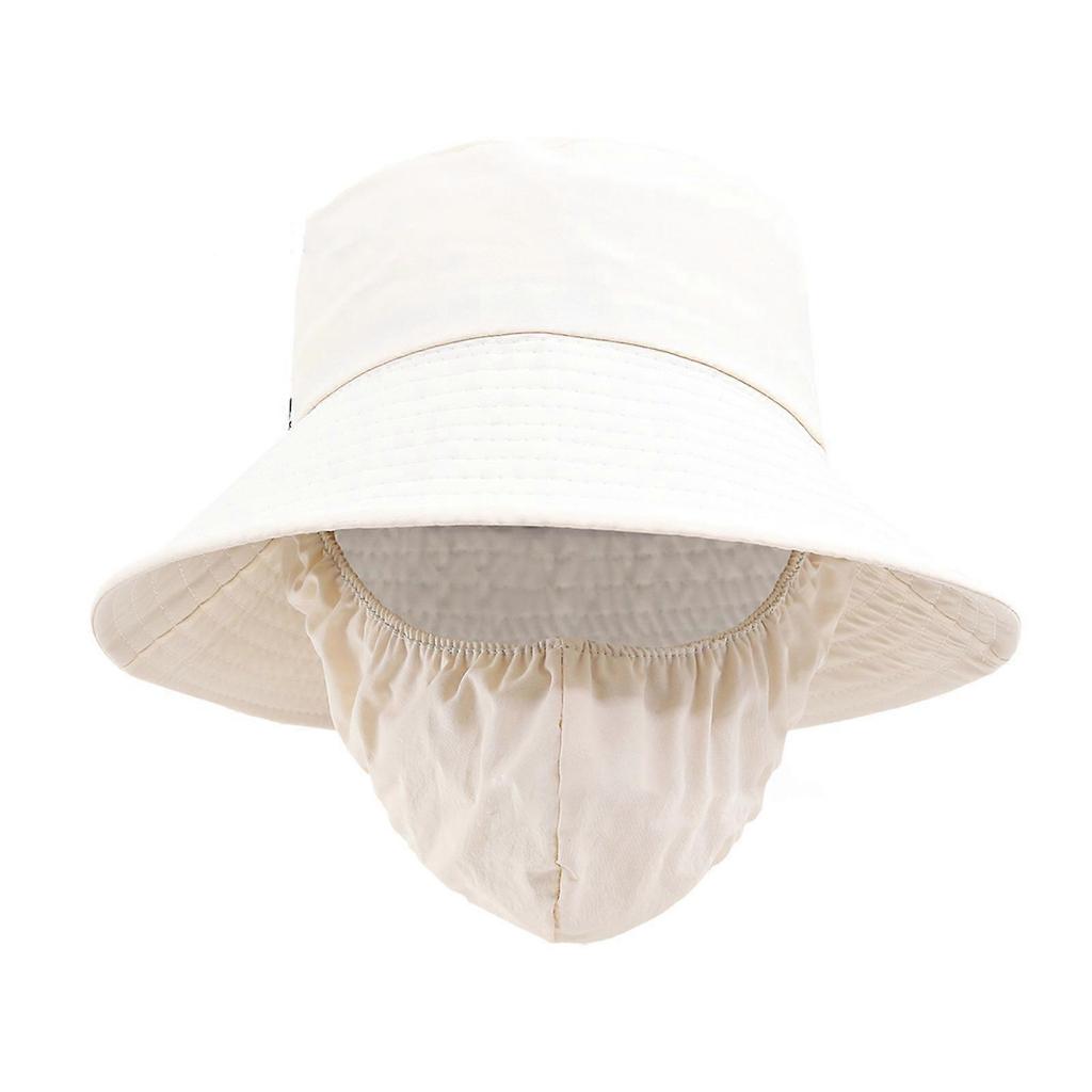 Sunshade Wide Brimmed Bucket Hat Sunshade Jungle Hat Sun Hat for Outdoor Hiking Camping Unisex Fisherman Hat White