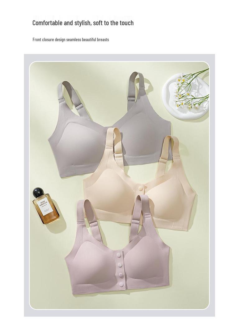 Cross-border Antibacterial Mastectomy Prosthesis Bra with Fake Breast Pads, Seamless Front Closure, for Post-Op and Reduction Support.