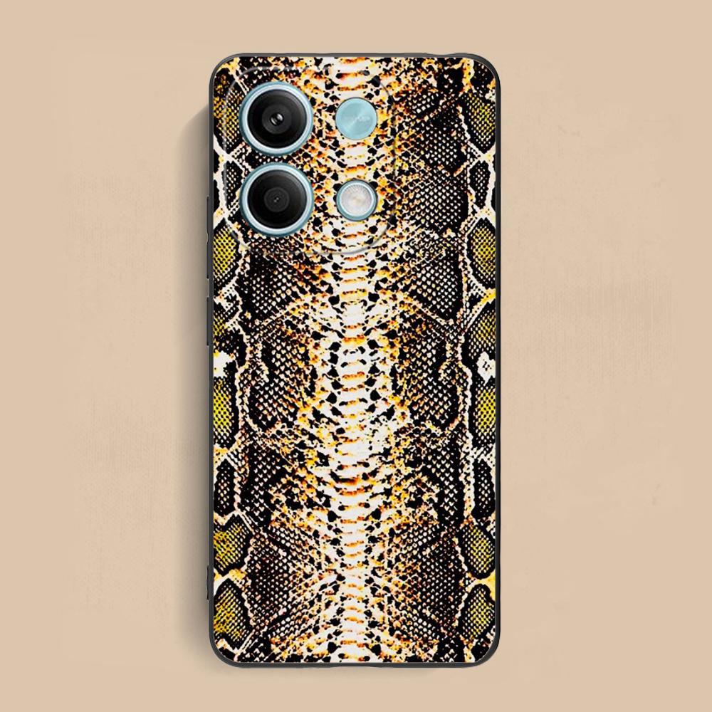 Luxury Snake Skin Texture Phone Case for Xiaomi Redmi Note 14 13 12 11 S Pro Plus 4G 5G Colorful Printing Cover Cover Cellphones