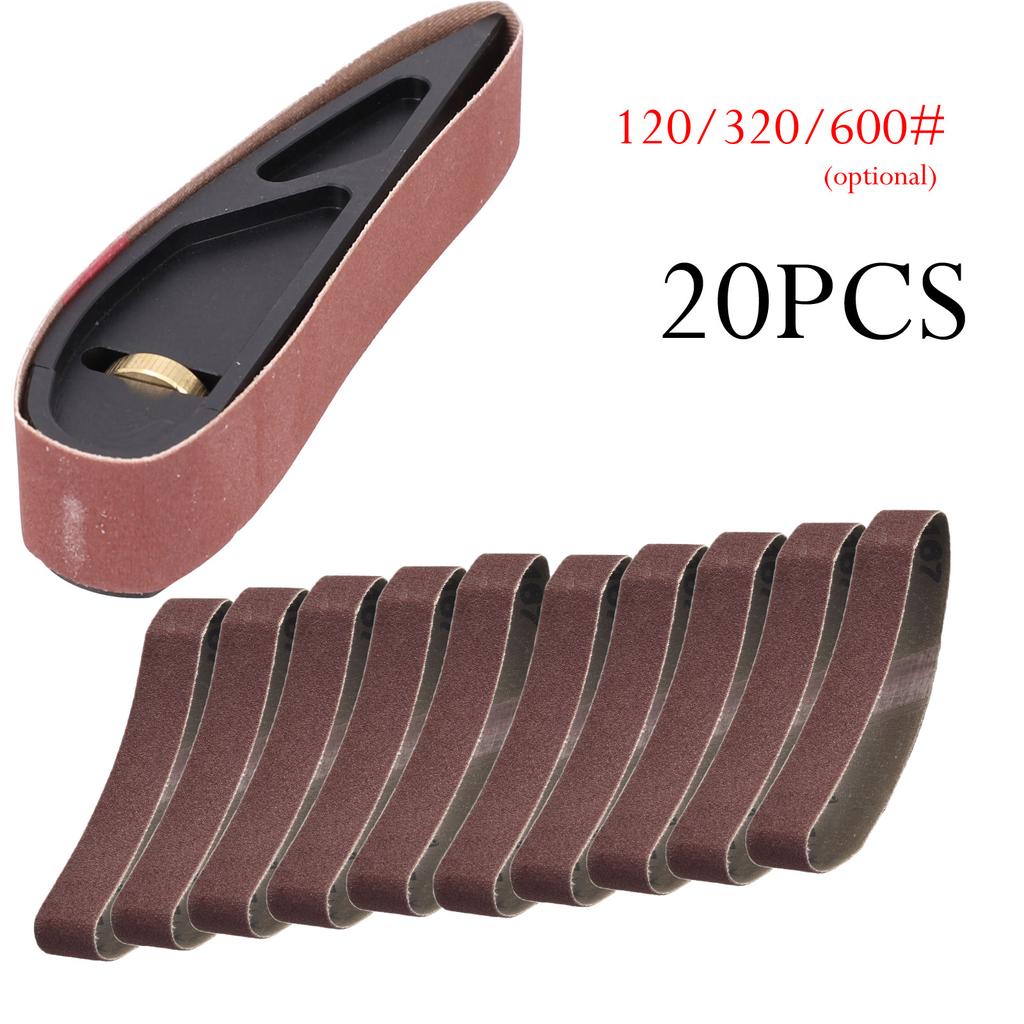 20pcs 25x330mm Sanding Belts 120/320/600 Grits Sander Paper For Polishing Machine Sanding Tool