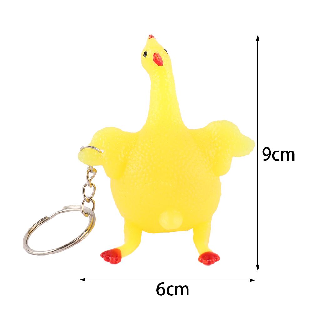 New Yellow Novelty Pranks Gadgets Halloween Gift Tricky Chickens Lay Eggs Funny Vent Toys Keychain