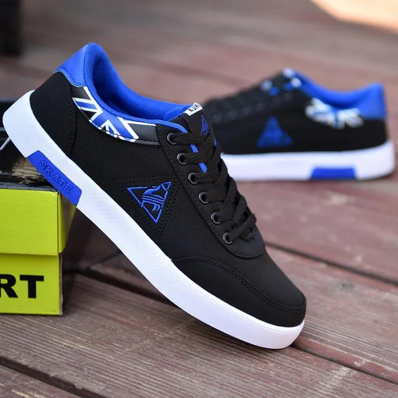 Fashion Sneakers Flat with Canvas Shoes for Men Breathable Outdoor Casual Cloth Shoes Lightweight Men Vulcanized Shoes Tenis Masculinos