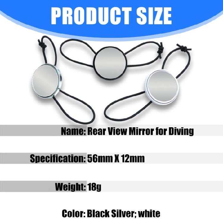 Plastic Diving Rearview Mirror Adjustable Neck Strap Underwater Safety Mirror for Underwater Environment