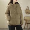 Korean Style Hooded Short Down Jacket Plus Size Women Fashion Thickened Cotton Winter Coat
