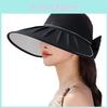 Brimmed Wide Summer Sun Protection Hat With Bow Decor And Breathable Design