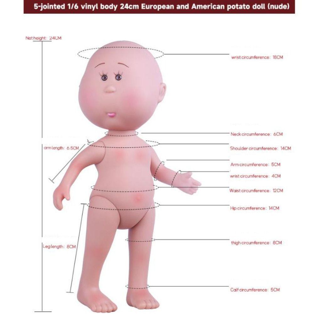 Curly Hair Mia Potato Dolls Dress Up Action Figure Body 24cm Bean Eye Vinyl Doll  Children Gift