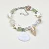 Handmade Seashell & Crushed Stone Bracelet with Lobster Clasp - Perfect Summer Travel Souvenir