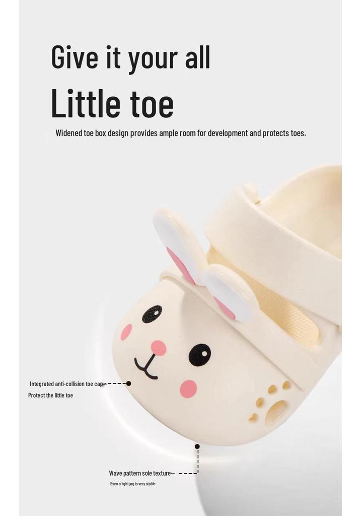 2026 Summer Girls' EVA Non-slip Odor-resistant Soft Sole Rabbit Clogs for Kids & Parents.
