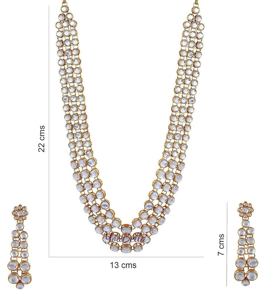 Fashion Jewellery Gold Plated Kundan Traditional Necklace for Women Party Wear & Wedding Wear Jewellery Set