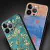 Claude Monet Jardin Peinture Art Étui de Téléphone Pour iPhone 17 16 15 Pro Max 11 12 13 14 7 8 Plus SE 2020 X XR XS Coque Souple Noir